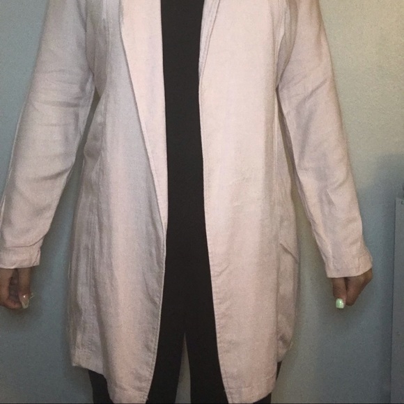 Blush Pink Linen Jacket - Picture 4 of 5